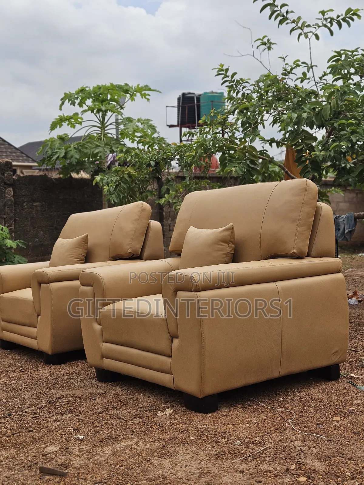 Italian Animal Skin Leather Sofa Set