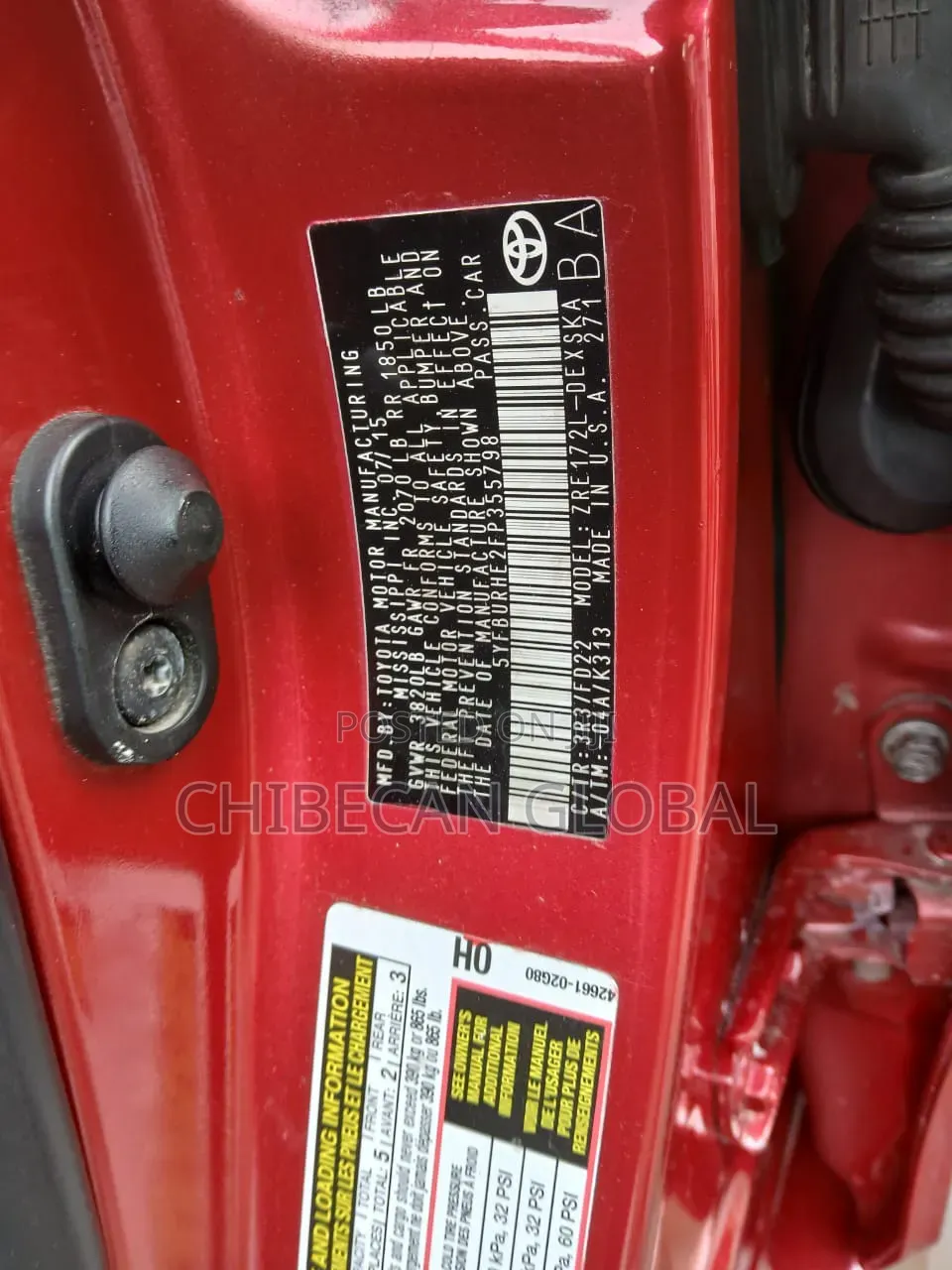 Toyota Corolla 2015 Red