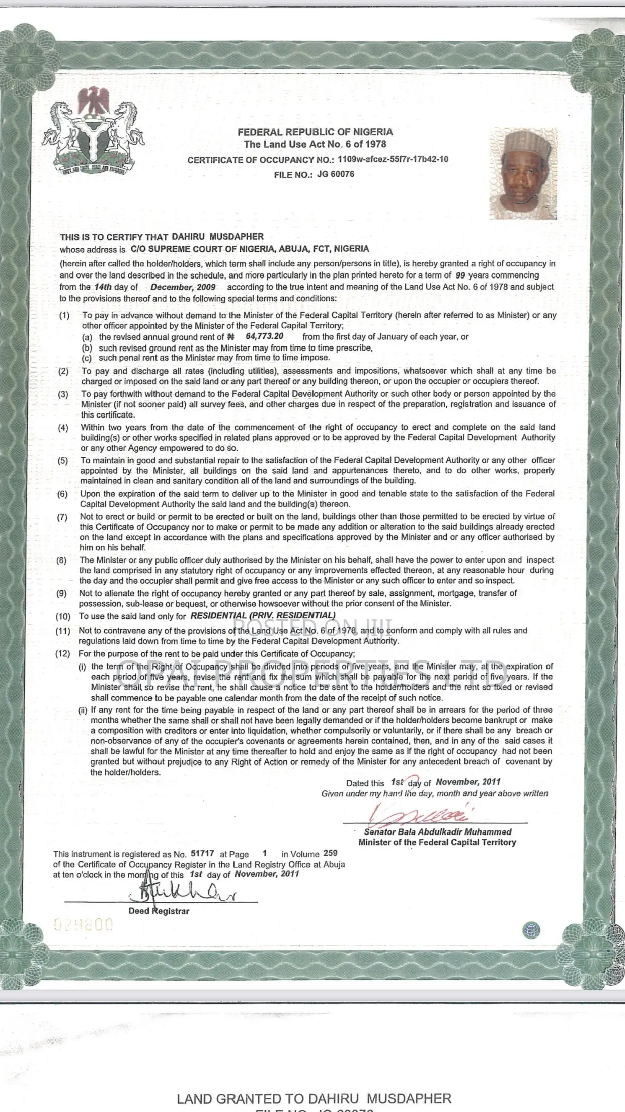 100 Hectares at Guzape 2 for Sale!