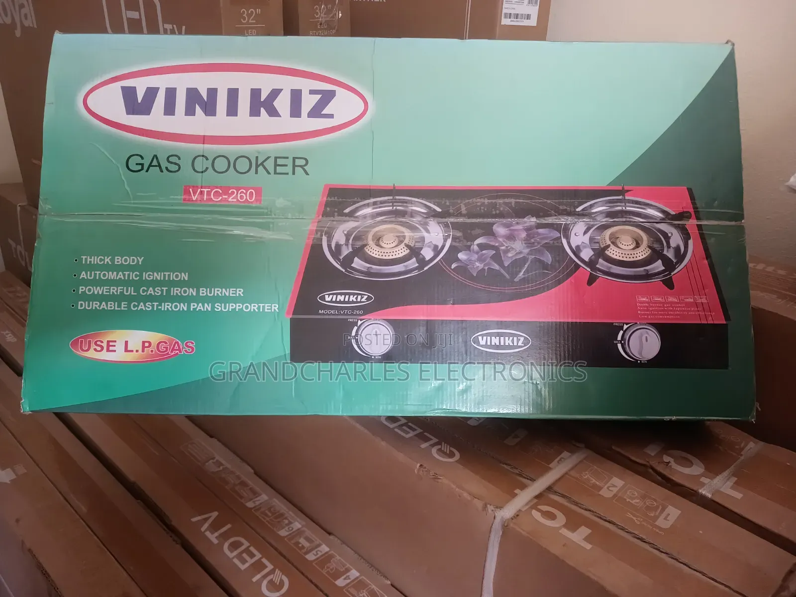 Vinikiz Table Top Gas Cooker ( Tempered Glass Top)