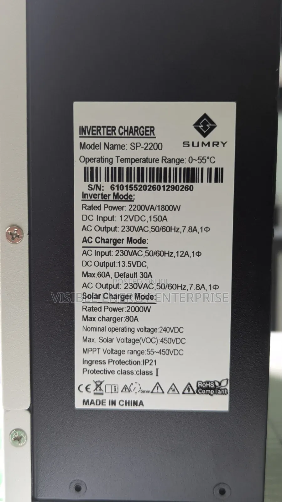 Sumry 2.2kva 12v Off-Grid Solar Inverter