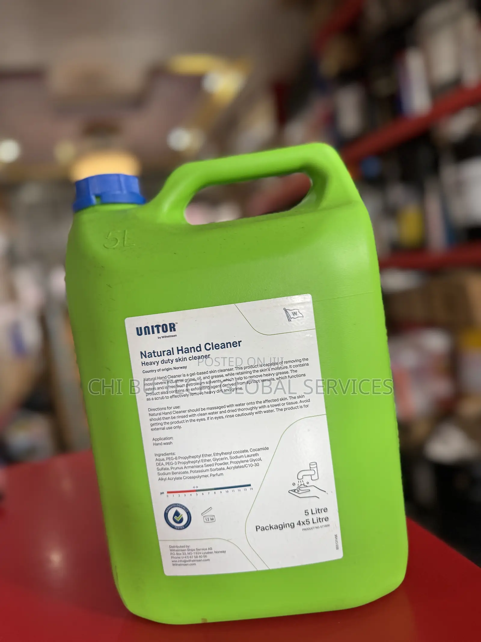 Liter Container of Unitor Natural Hand Cleaner
