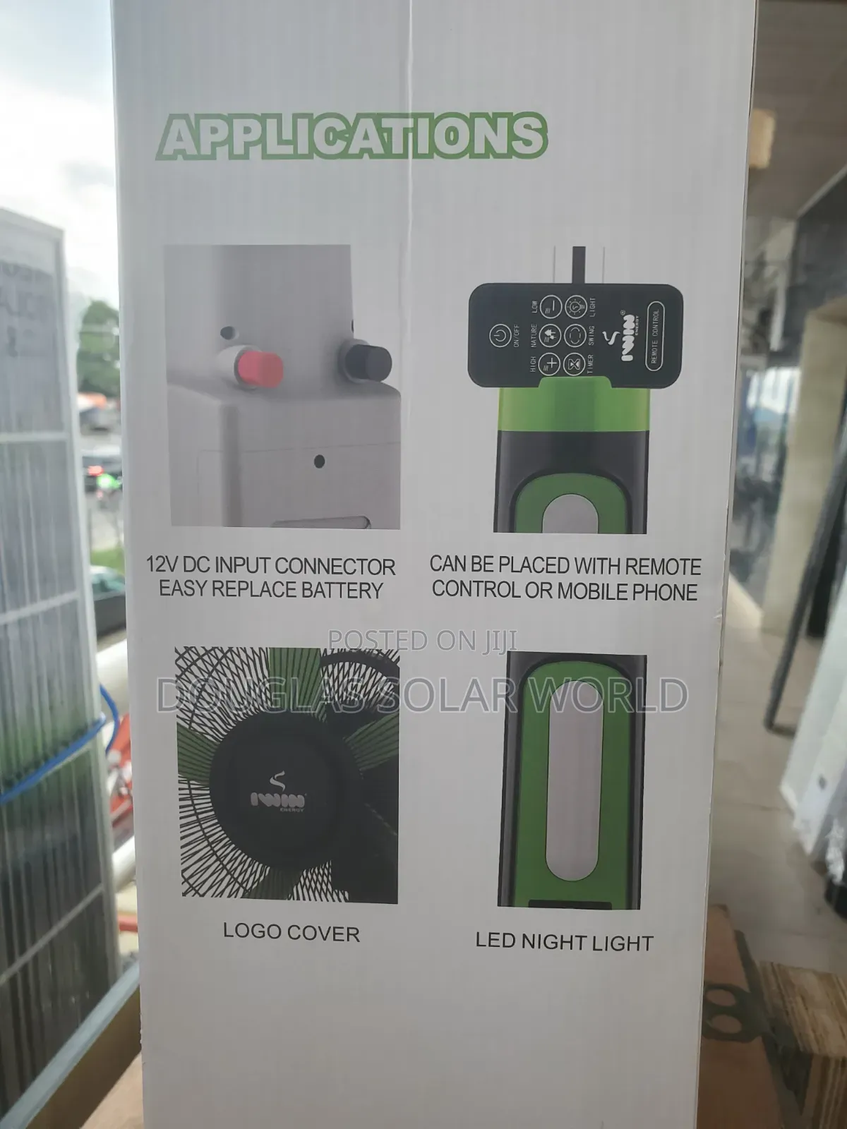 Iwin Energy 18 Inches Solar Rechargeable Stand Fan Ac and Dc