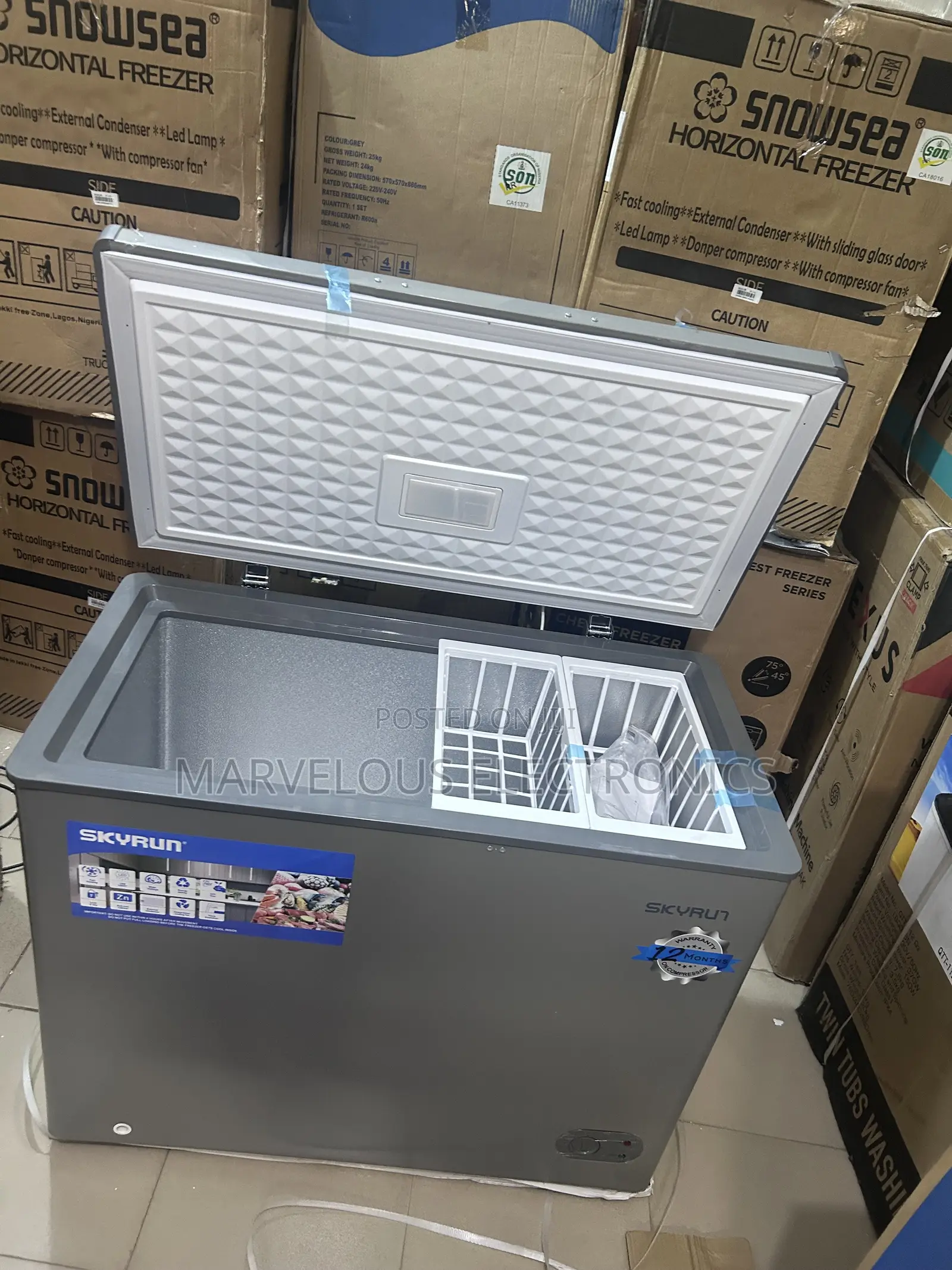 Brand New Original Skyrun 300liter Inverter Chest Freezer Full Coper