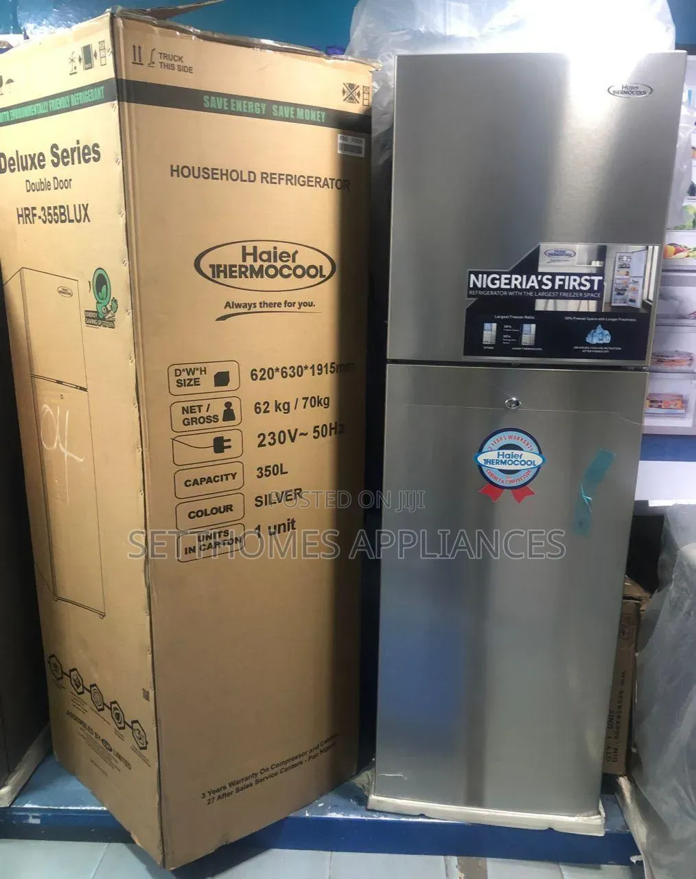 355 Blux Haier Thermocol Double Door Refrigerator