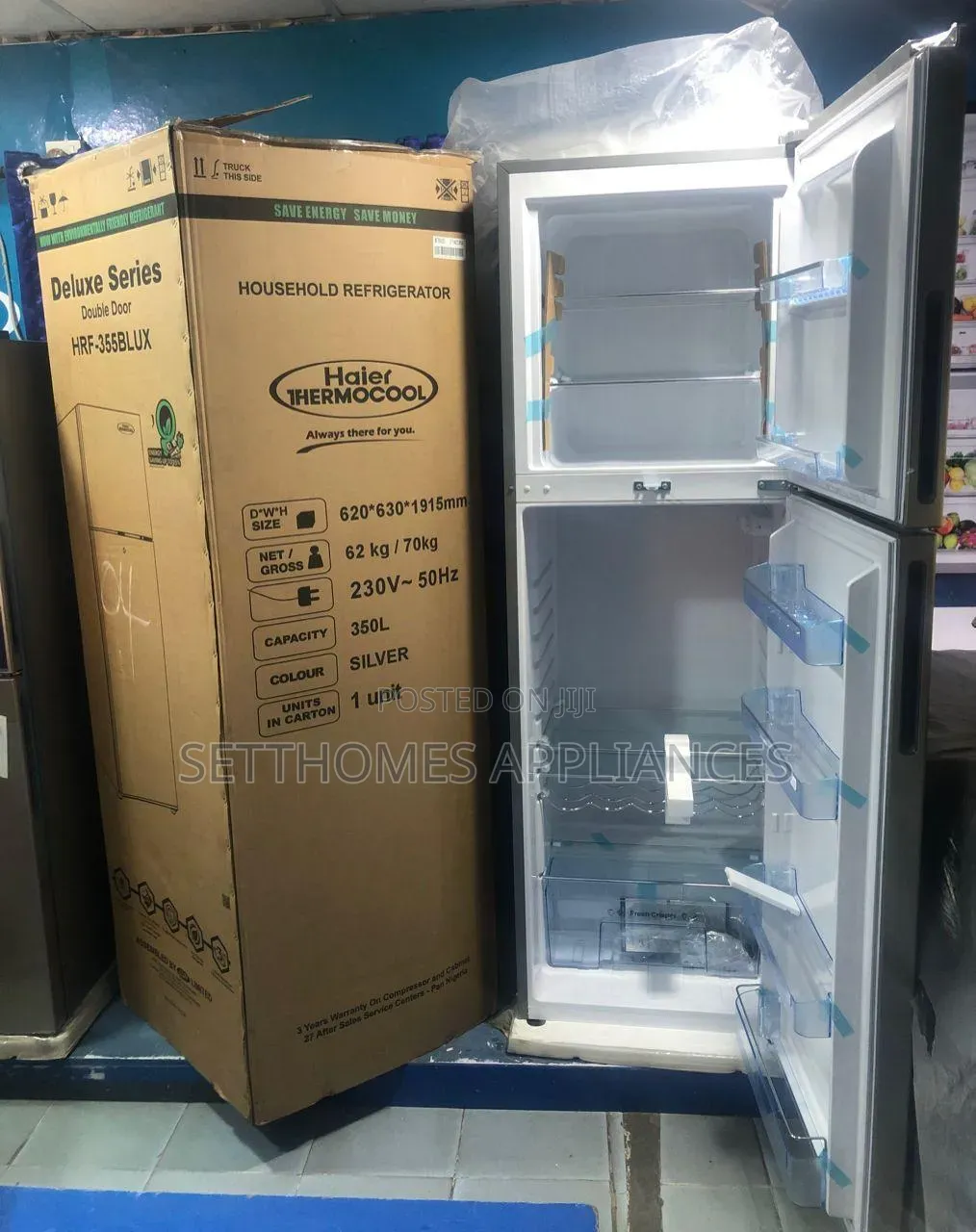 355 Blux Haier Thermocol Double Door Refrigerator