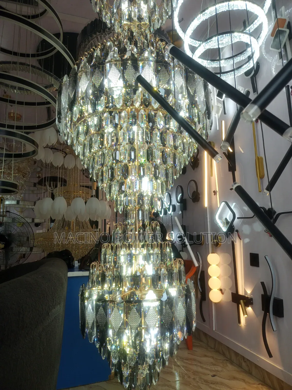 High End Spiral Staircase Long Chandelier