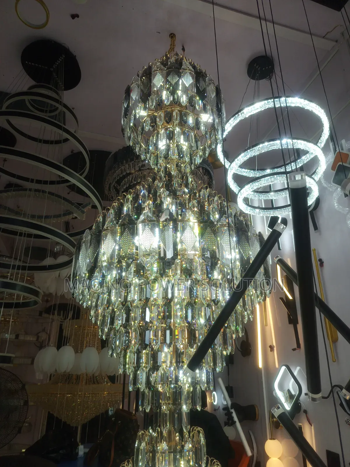High End Spiral Staircase Long Chandelier