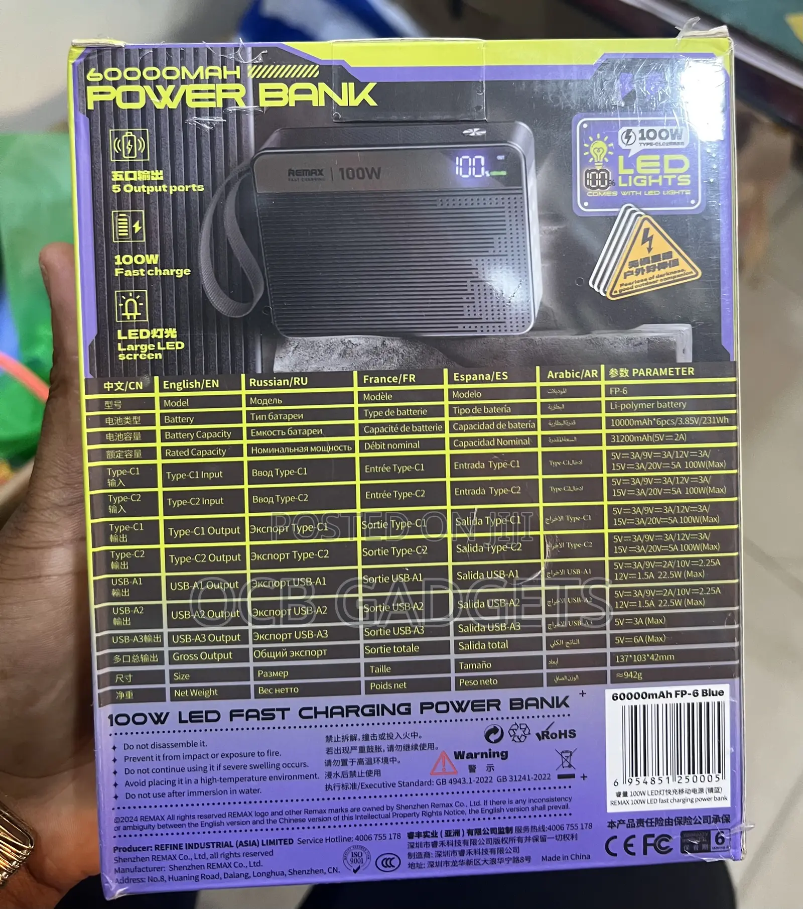 Remax 60000mah 100w Powerbank