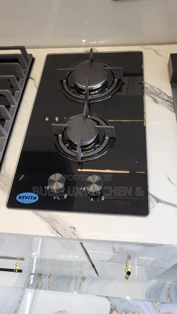Revita 2 Burner Gas Hob - Black Tempered Glass | Brand New