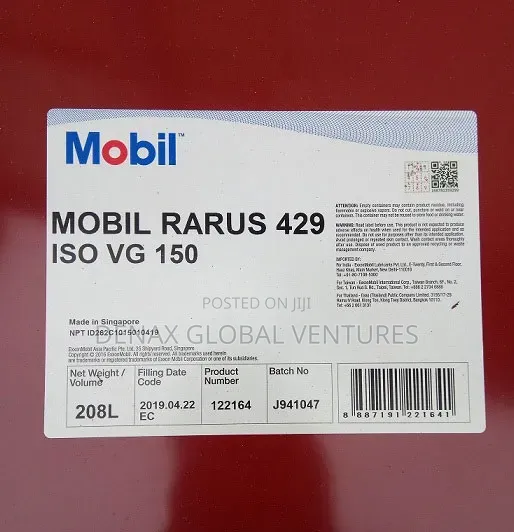Mobil Rarus 429 Air Compressor Oil 208l Drum