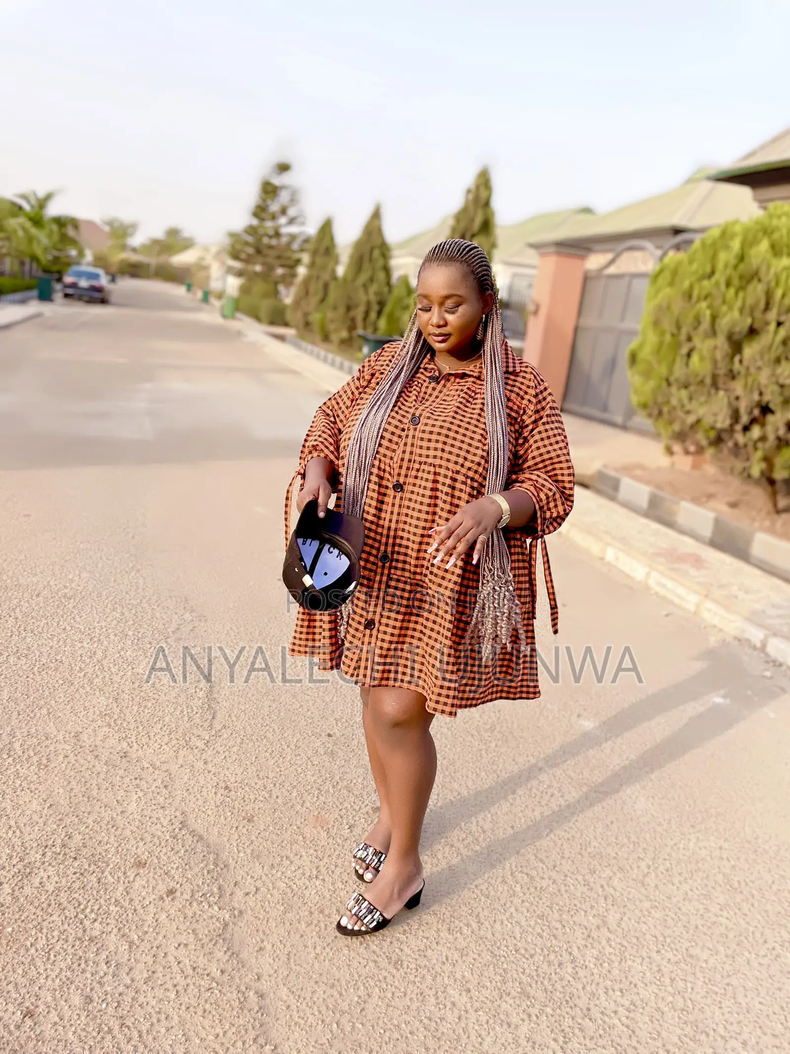 “Luxury Checkmate Oversized Shirt Dress