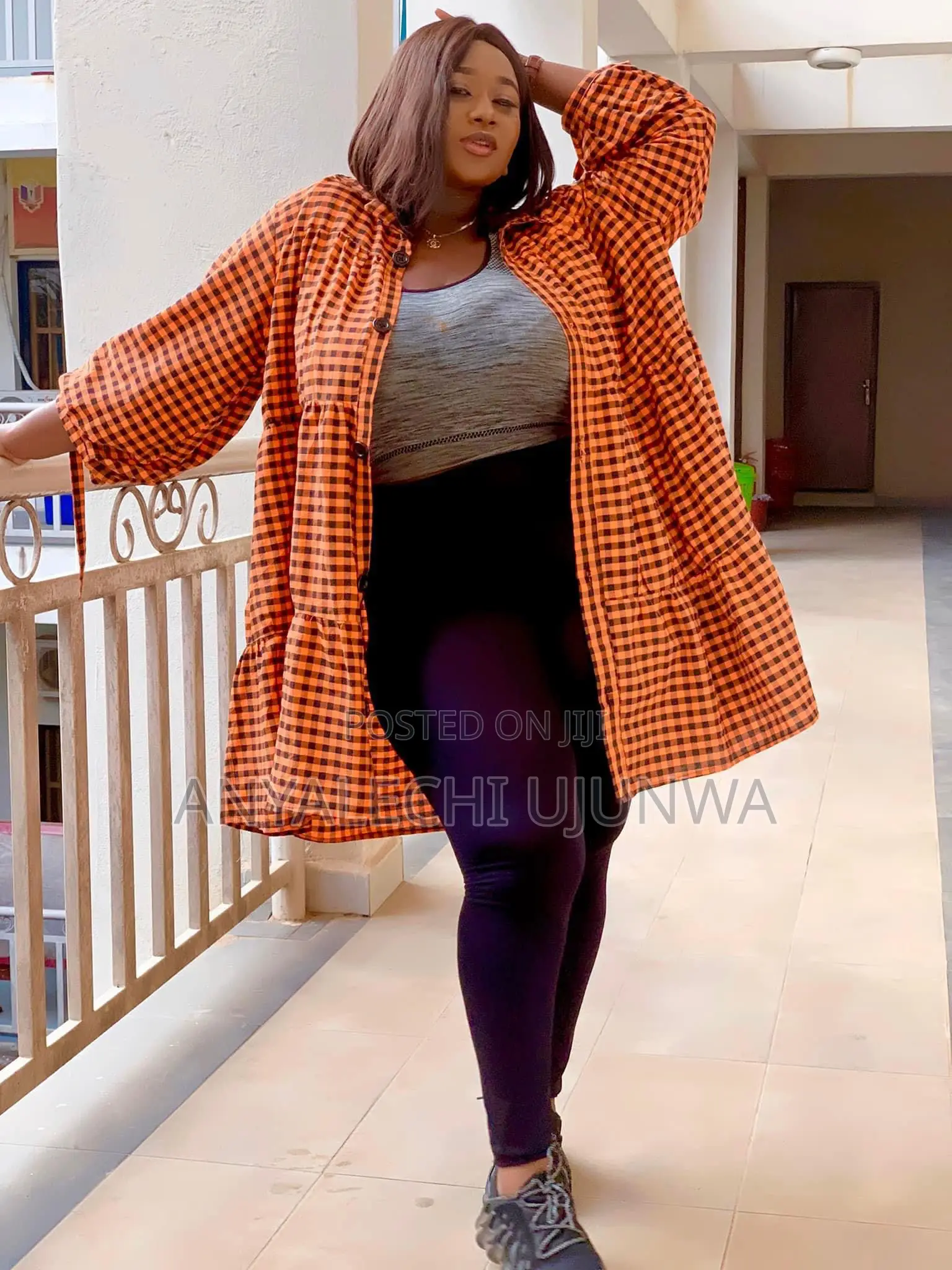 “Luxury Checkmate Oversized Shirt Dress