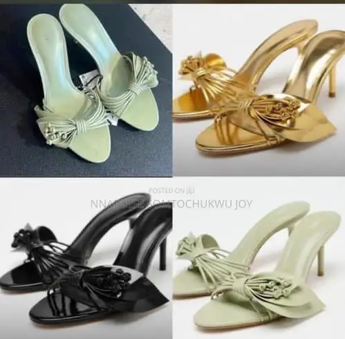 Zara Strappy Fan-Bow Heeled Mules - Elegant Open Toe Sandals