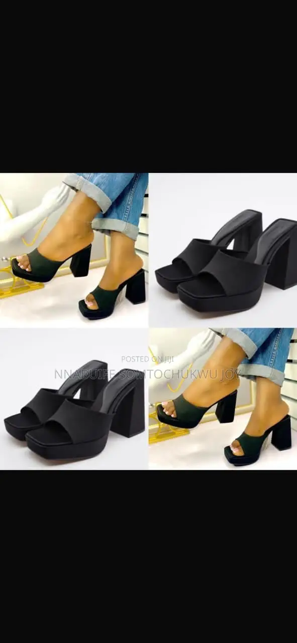 Premium Satin Chunky Platform Mules - Elegant Block Heel Sandals