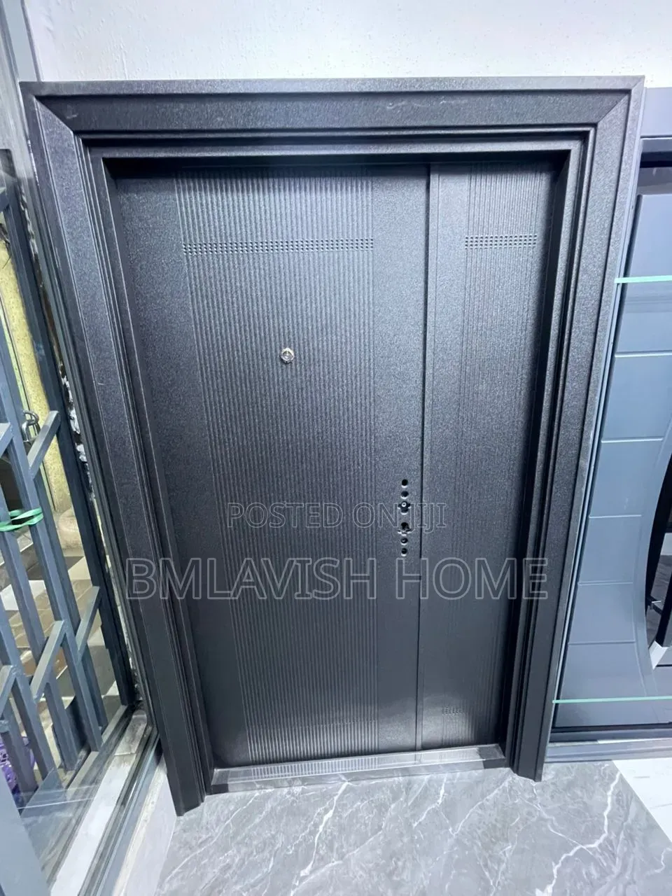 High Quality Black Security Steel Door 4ftx7ft