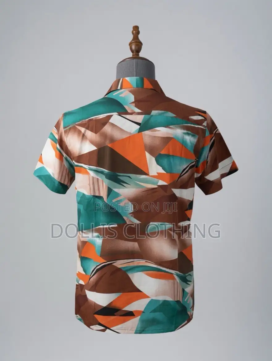 Men’S Abstract Geometric Print Short Sleeve
