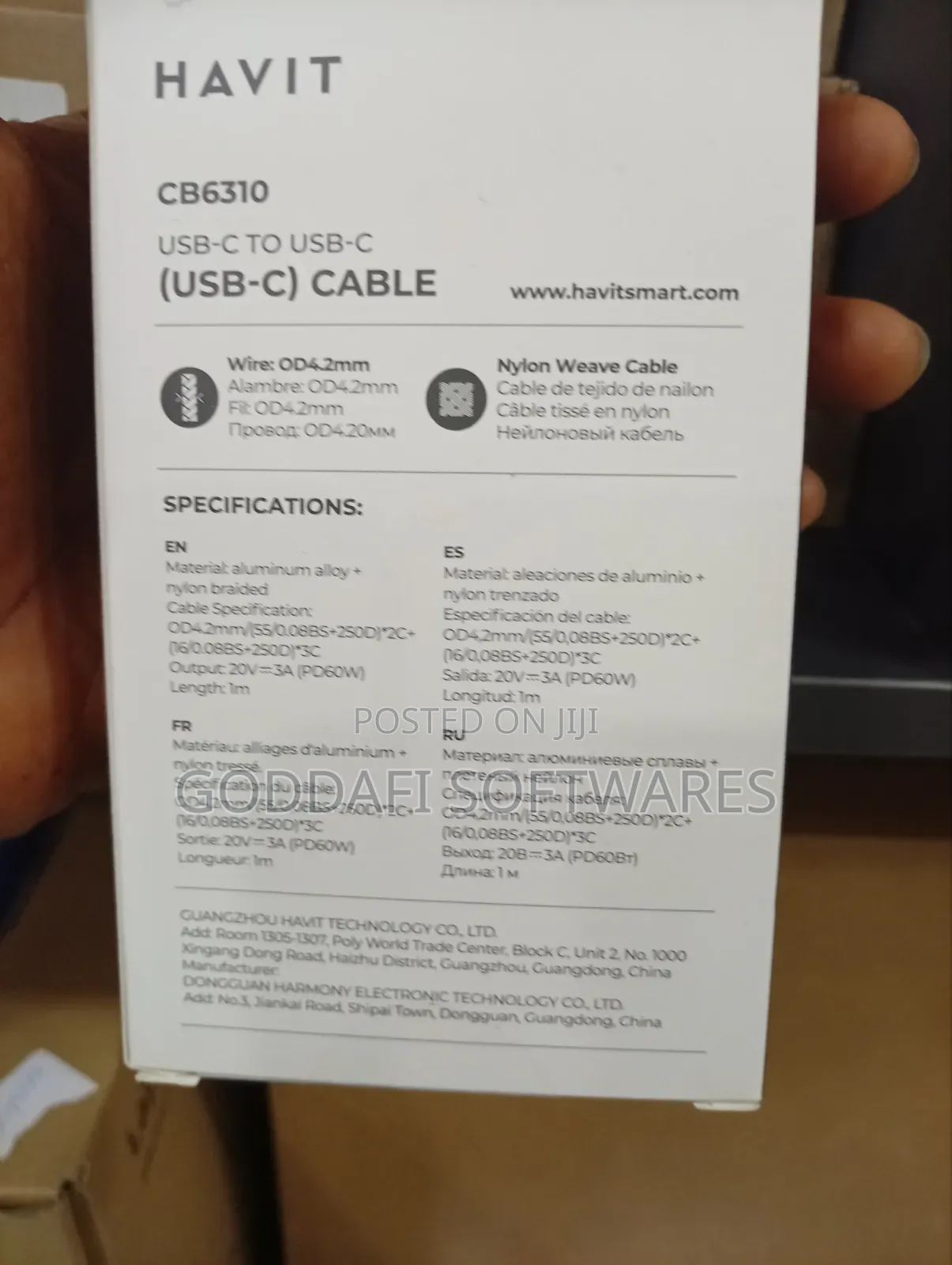 Havit Usb-C to Usb-C 60w Fast Charging Cable