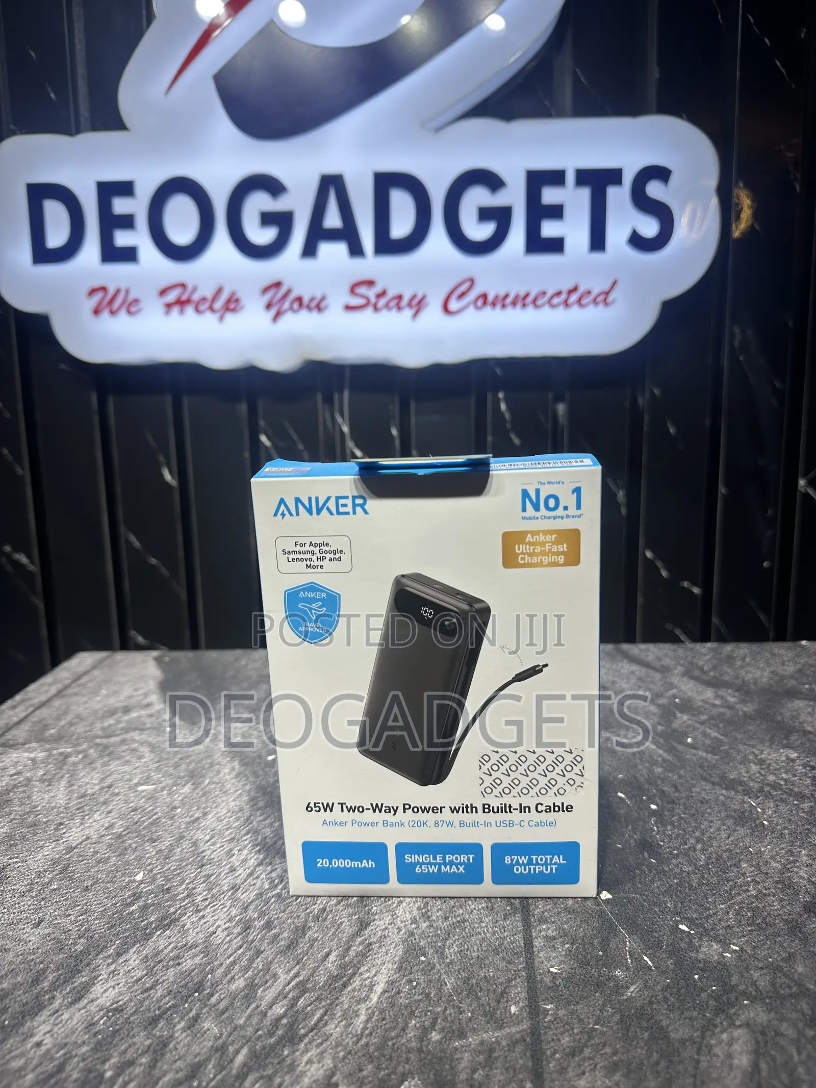 Anker 20,000mah, 87w Built in Usb C Powerbank