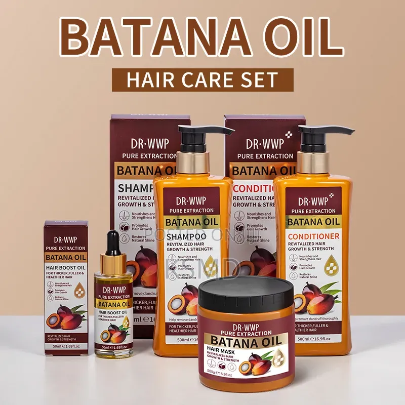 4 Pieces - Batana Oil Set, Hair Growth Cream