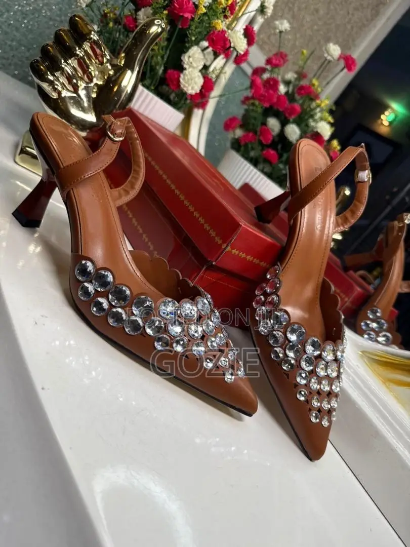 Luxury Gorgeous Stoned Sling Back Heel Sandals