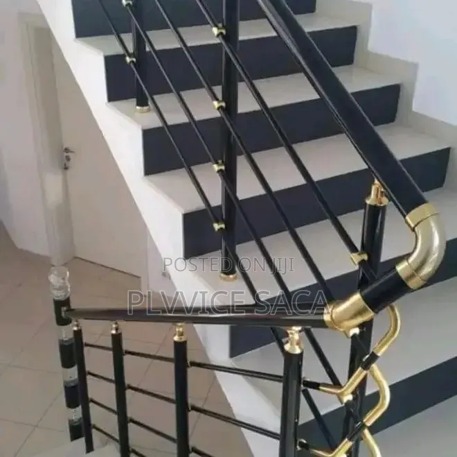 Aluminum Handrail Black and Gold