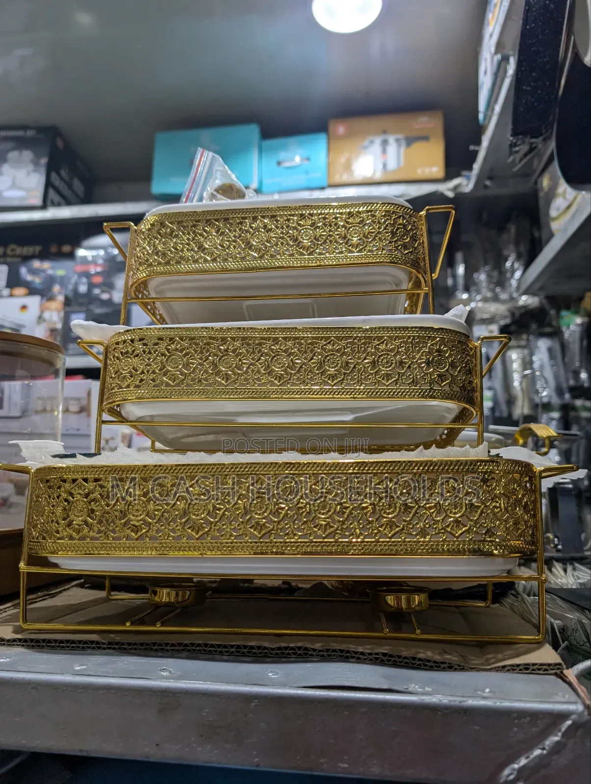 Luxury Gold 3 in 1 Ceramic Serving Dish