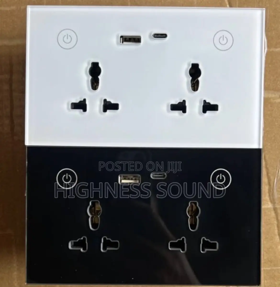 Smart Double Socket Switch Black and White
