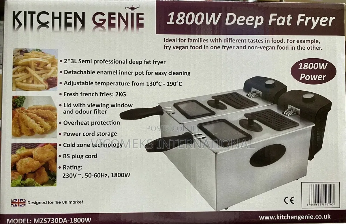 6l Dual Basket Deep Fryer 1800w Stainles