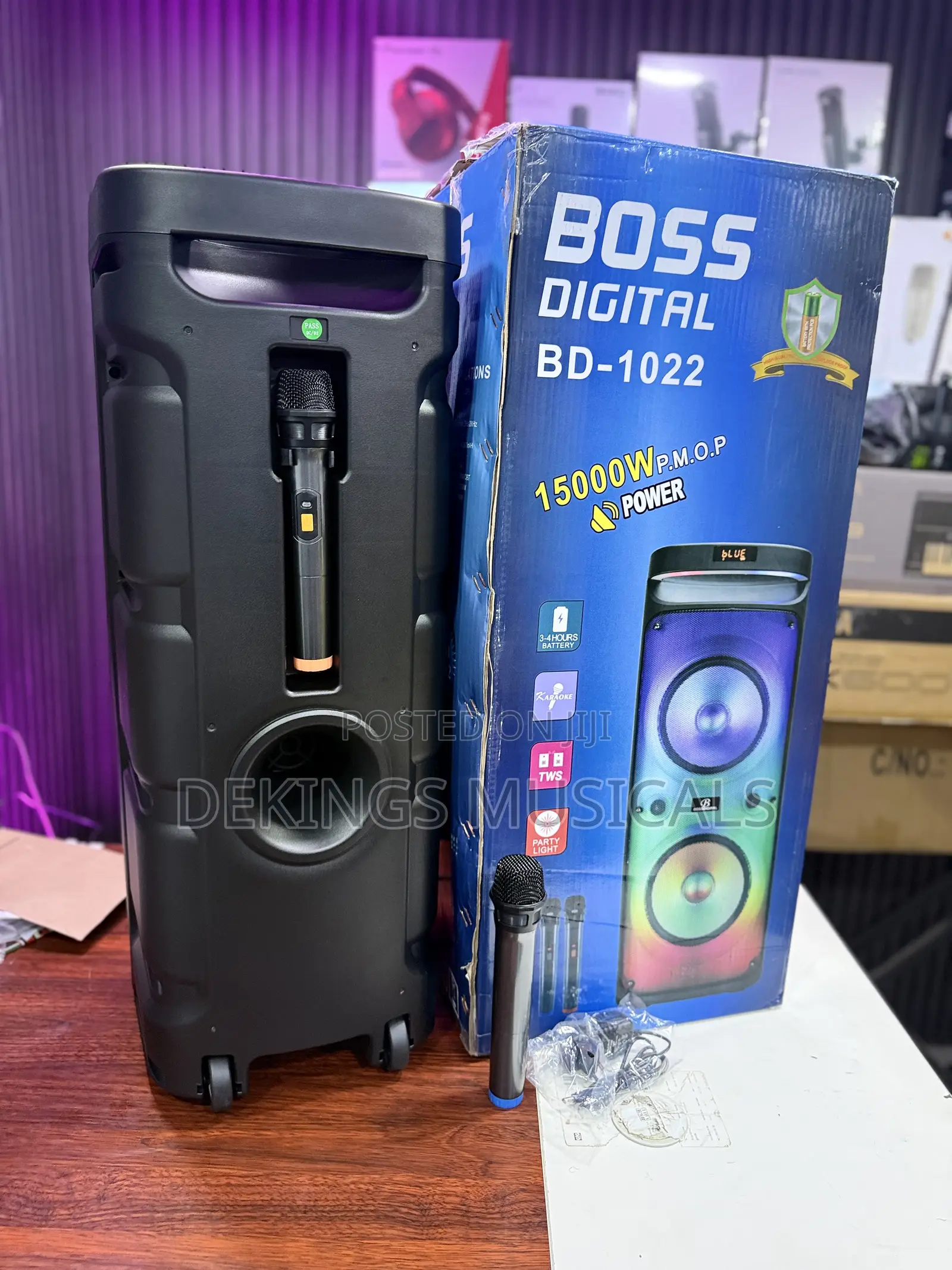 Party Box Speaker With Wireless Mic