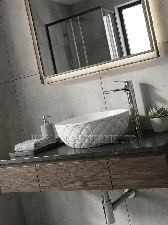 Modern White Gold Studded Basin