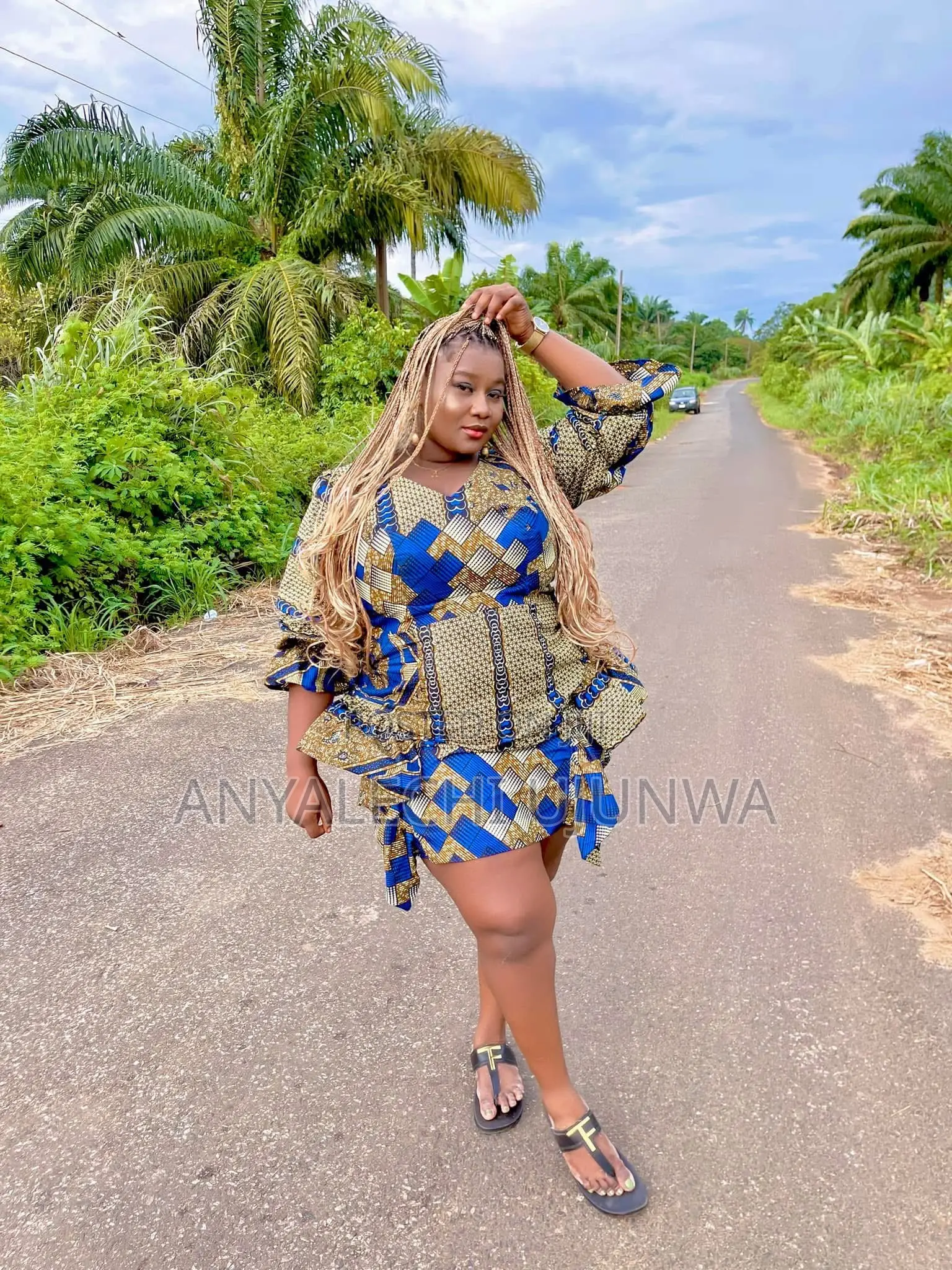 Elegant African Print Statement Dress