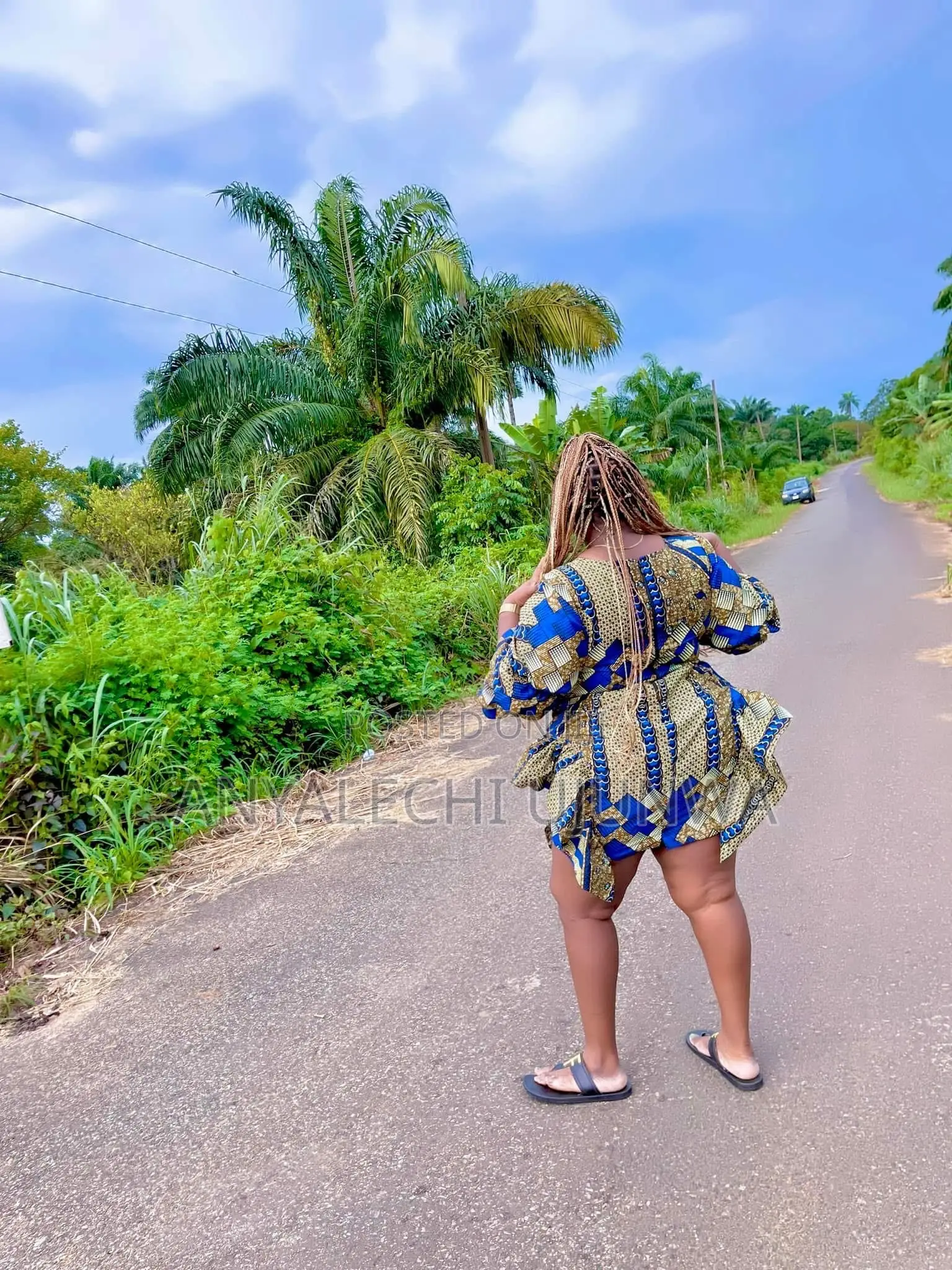 Elegant African Print Statement Dress