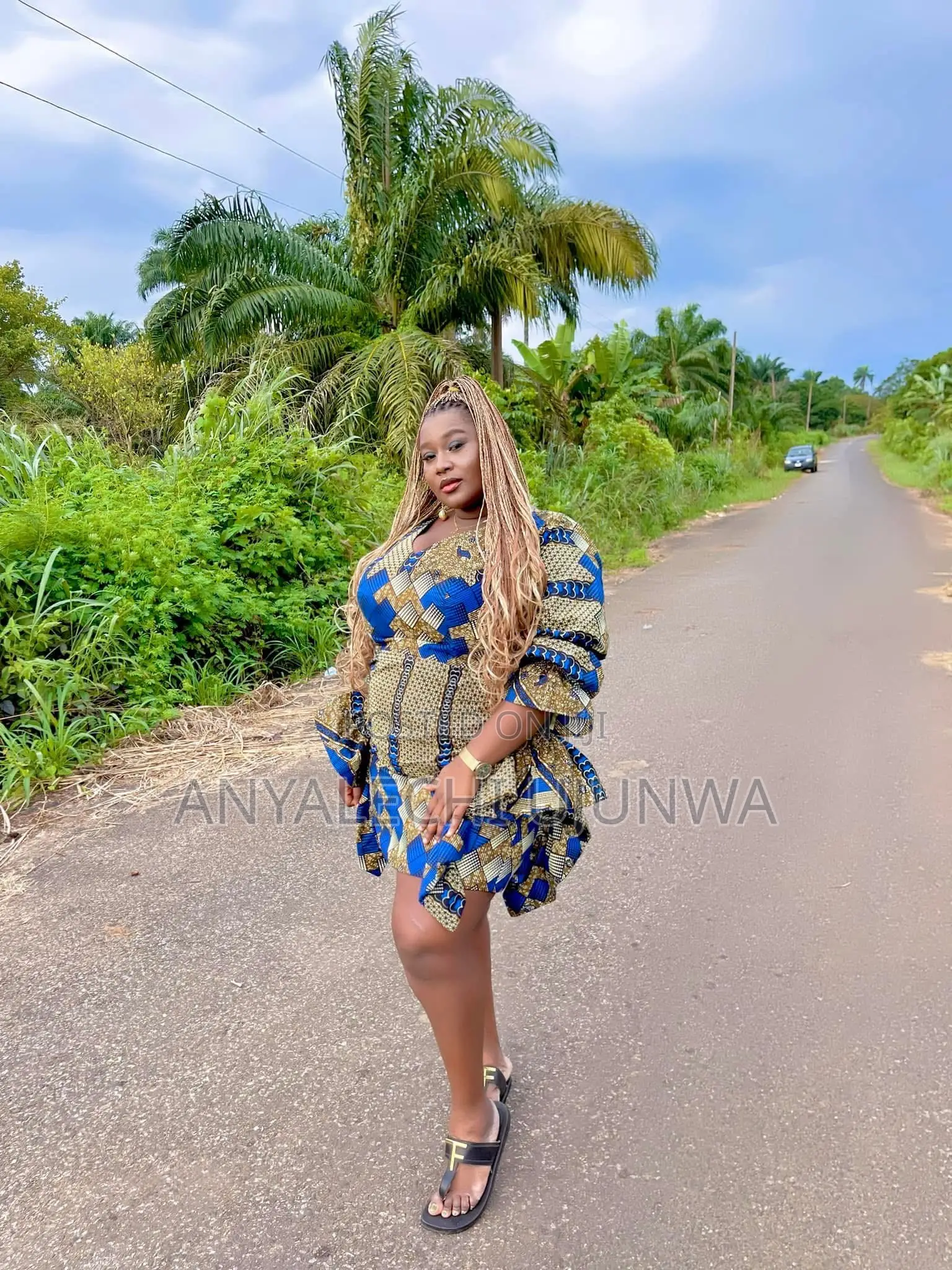 Elegant African Print Statement Dress
