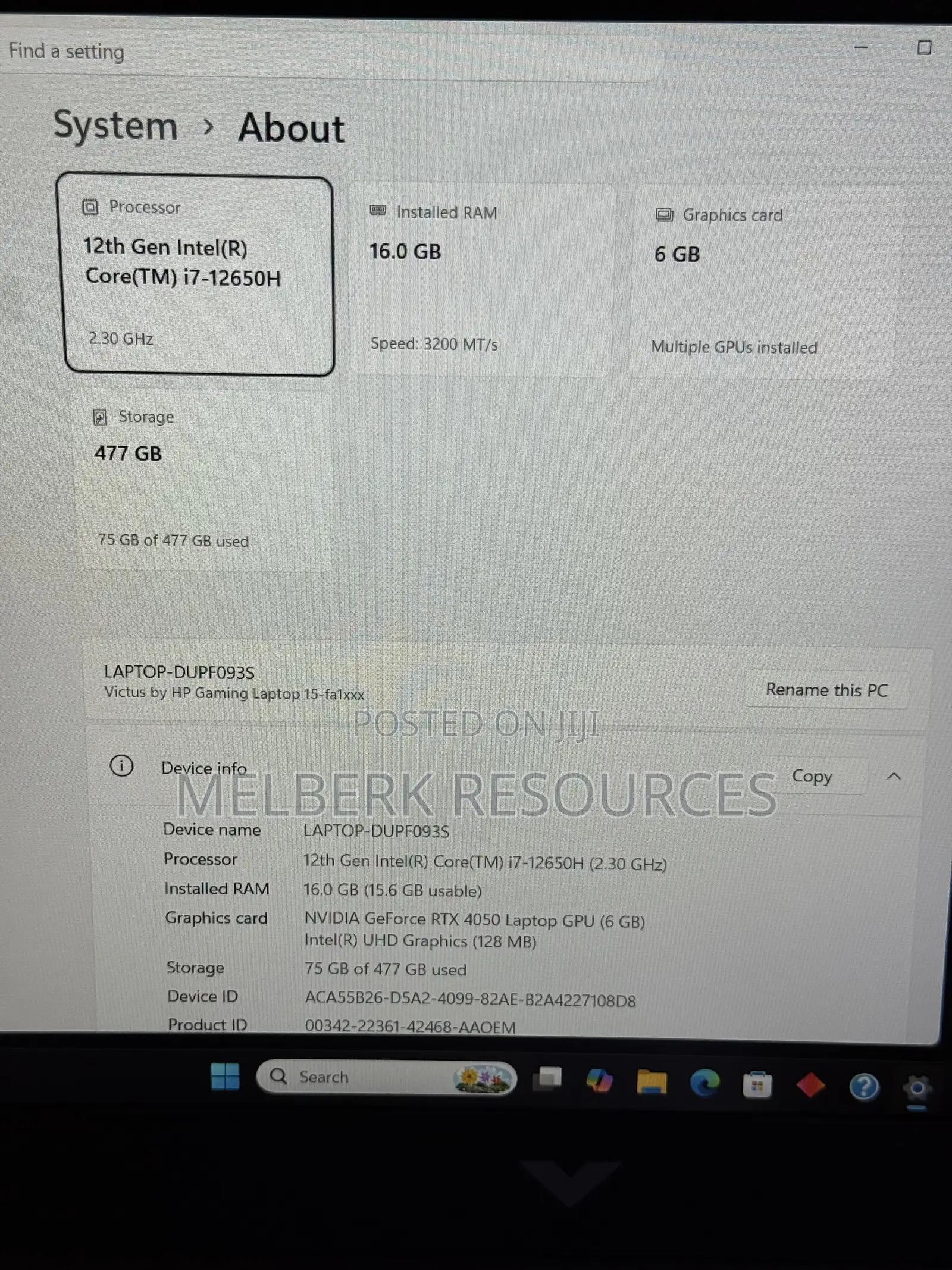 Laptop HP Victus 15 16GB Intel Core i7 SSD 512GB