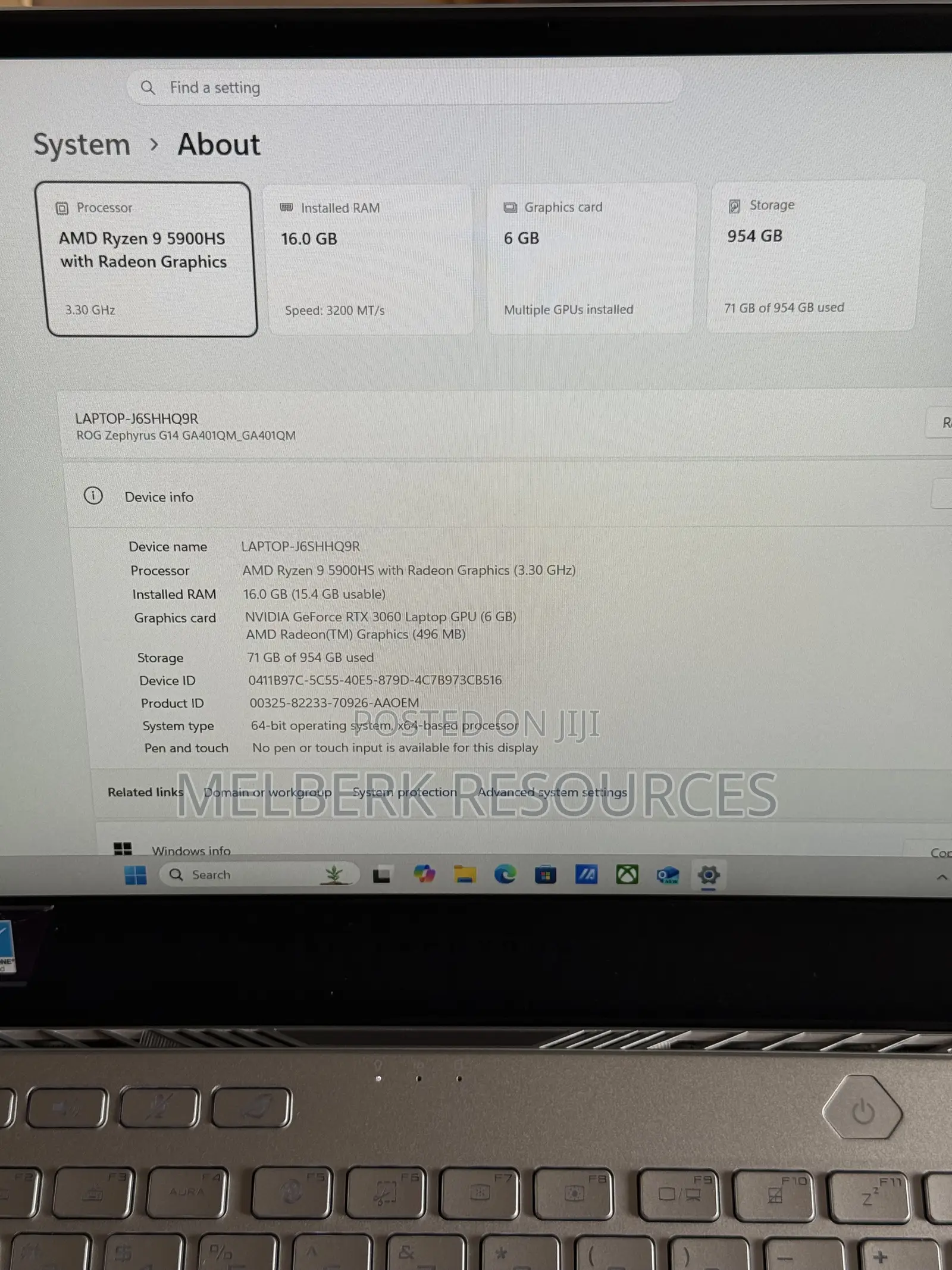 Laptop Asus ROG Zephyrus G14 16GB AMD Ryzen 9 SSD 1T