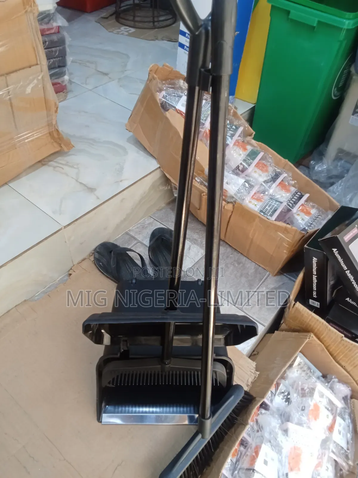 Long Handled Dustpan and Brush Set, Upright Outdoor Dust Pan and Broo