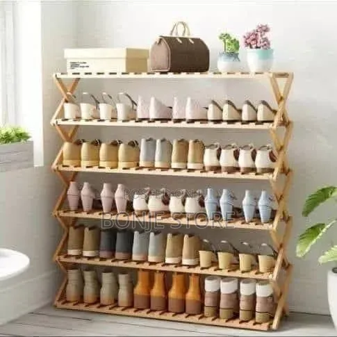 Six Layer Wooden Shoe Rack