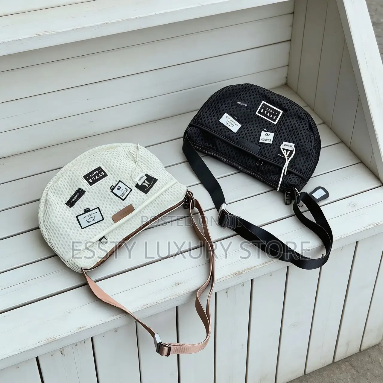 Quality Plain Threaded Leather Cross Bag