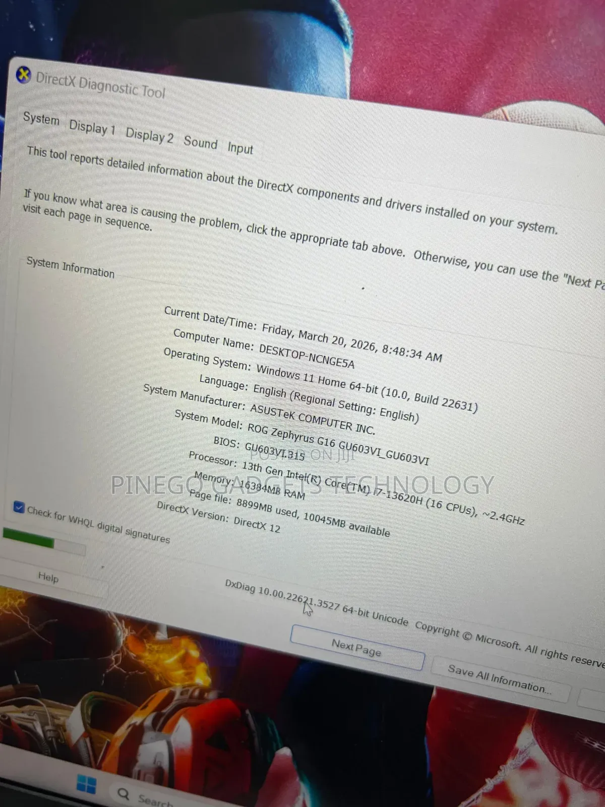 Laptop Asus ROG Zephyrus M16 GU603HR 16GB Intel Core i7 SSD 1T