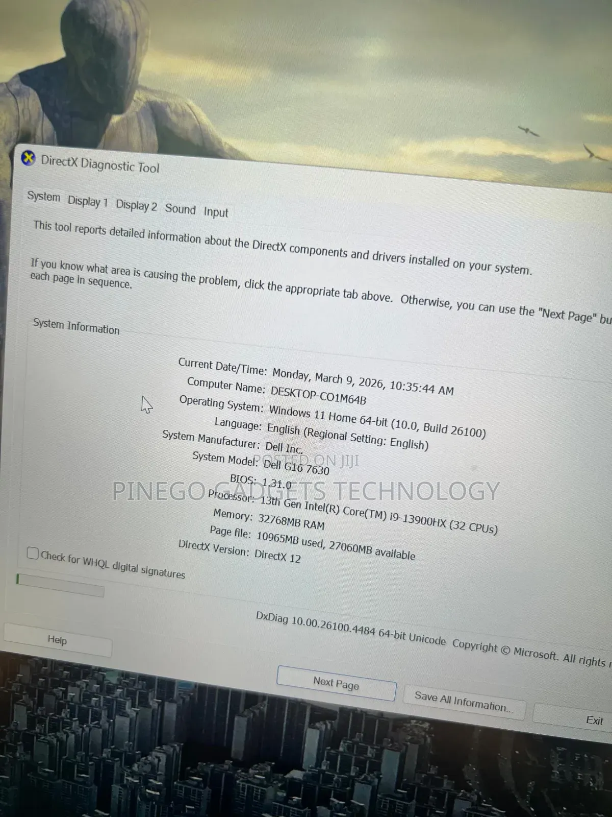 Laptop Dell G16 7630 32GB Intel Core i9 SSD 1T