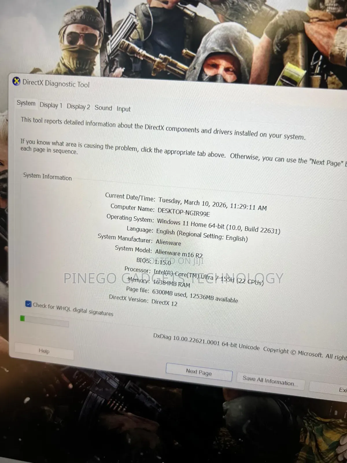 Laptop Alienware M16 R2 16GB Intel Core Ultra 7 SSD 1T