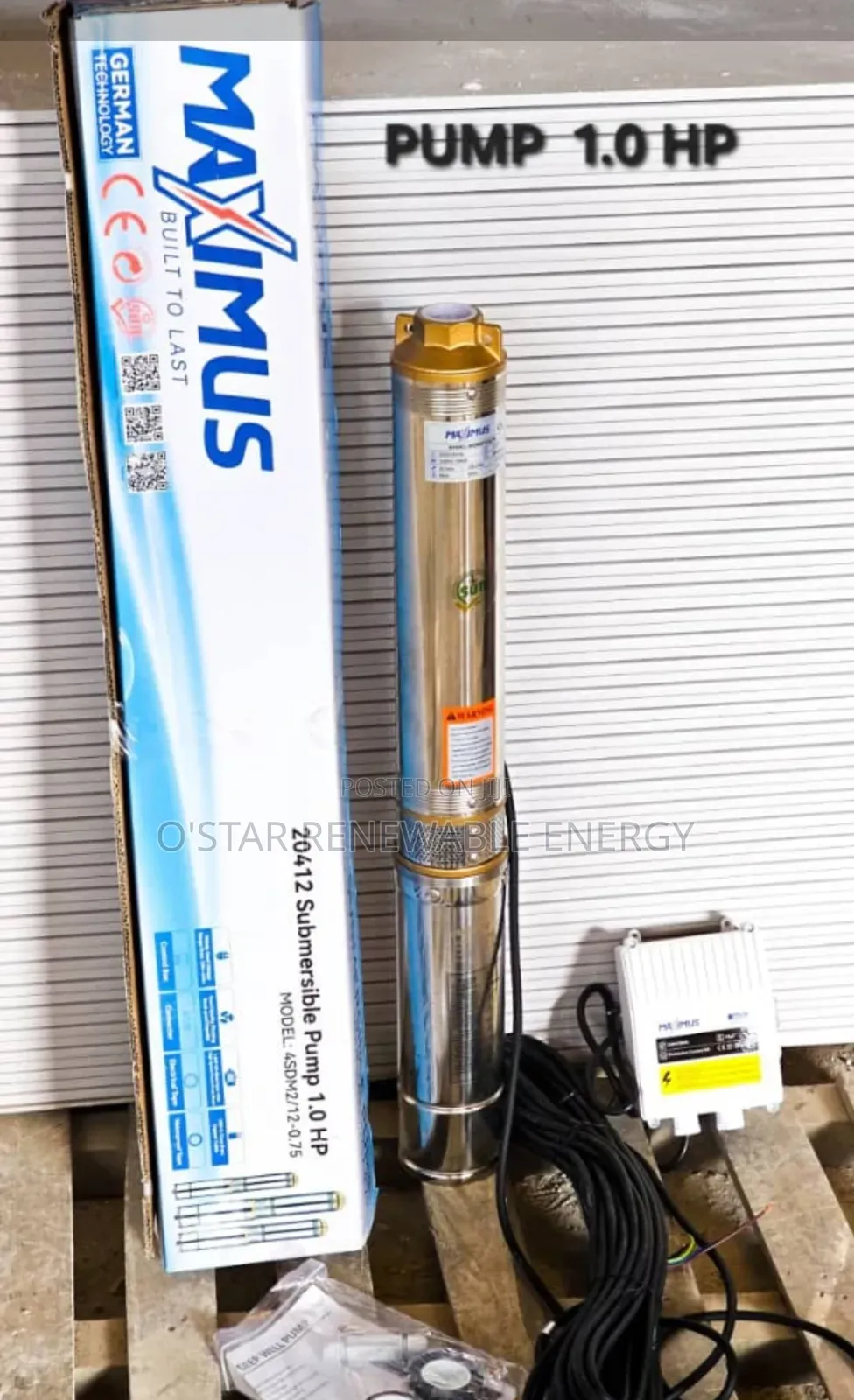 Maximus 1.5hp , 1hp Submersible Pump