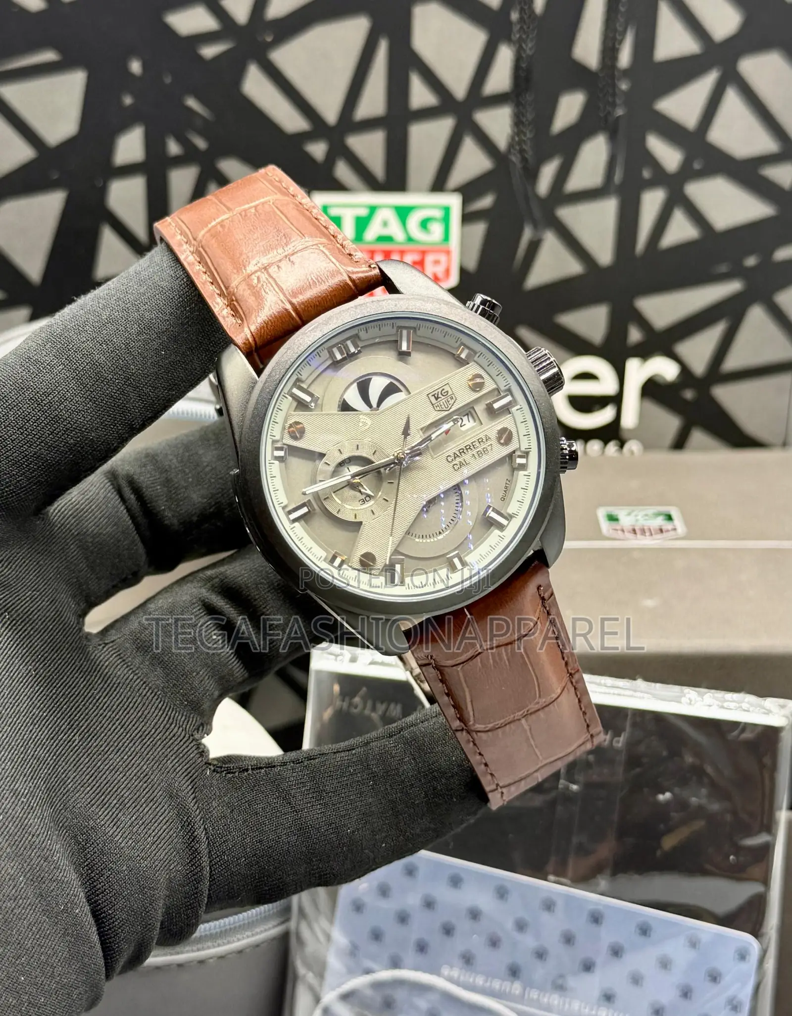 Tag Heuer Carrera Chronographs Genuine Leather Watch