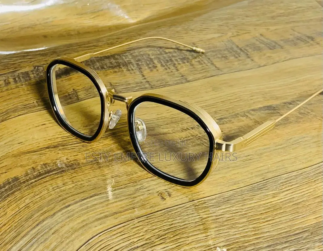 High Quality Luxury Ferragamo Gold Frame Glasses