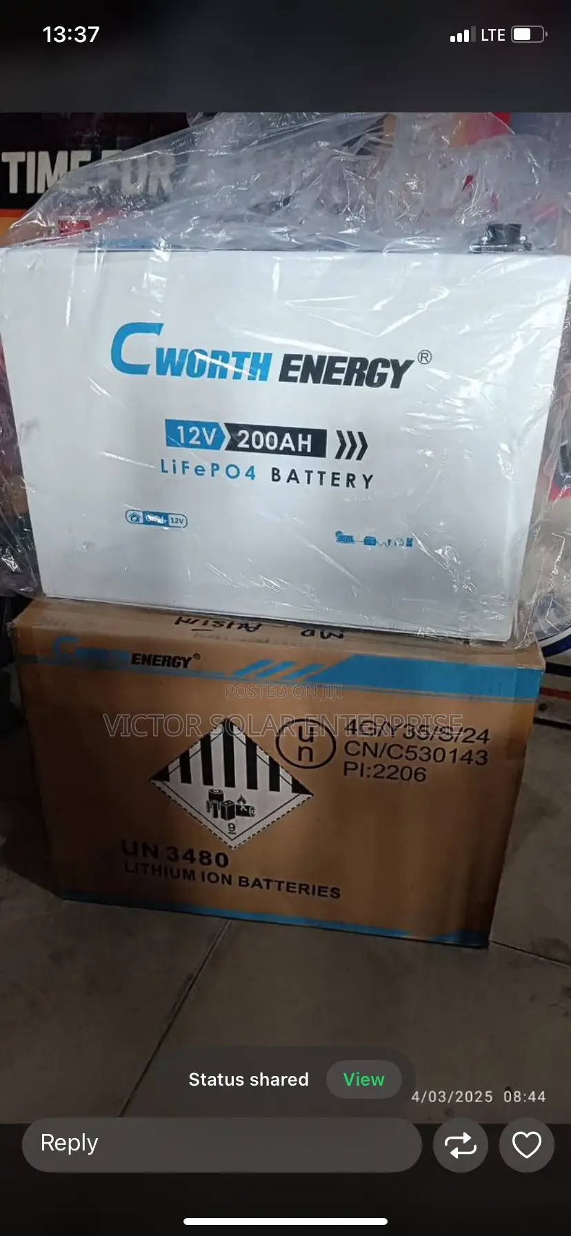 C Worth 200amhs Lithium Battery 12v