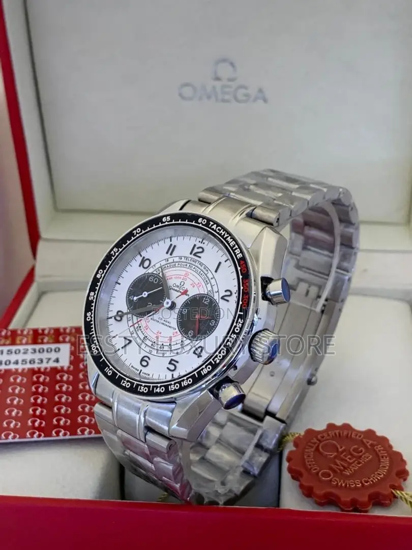 Original Quality Omega Chronograph Silver Chain Wrist