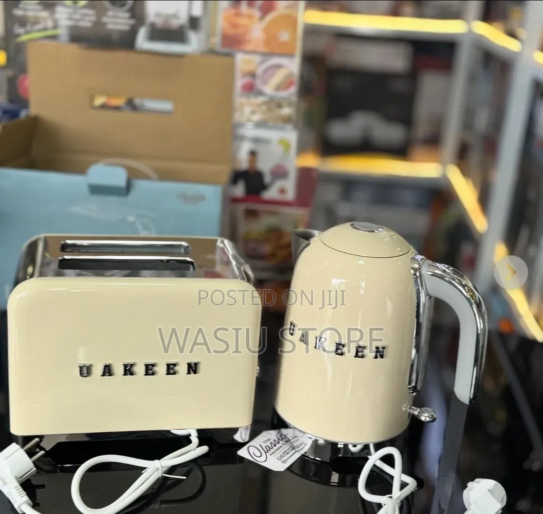 Uakeen Germany 2-Slice Pop-Up Toaster and 2-Liter Electric Kettle Set