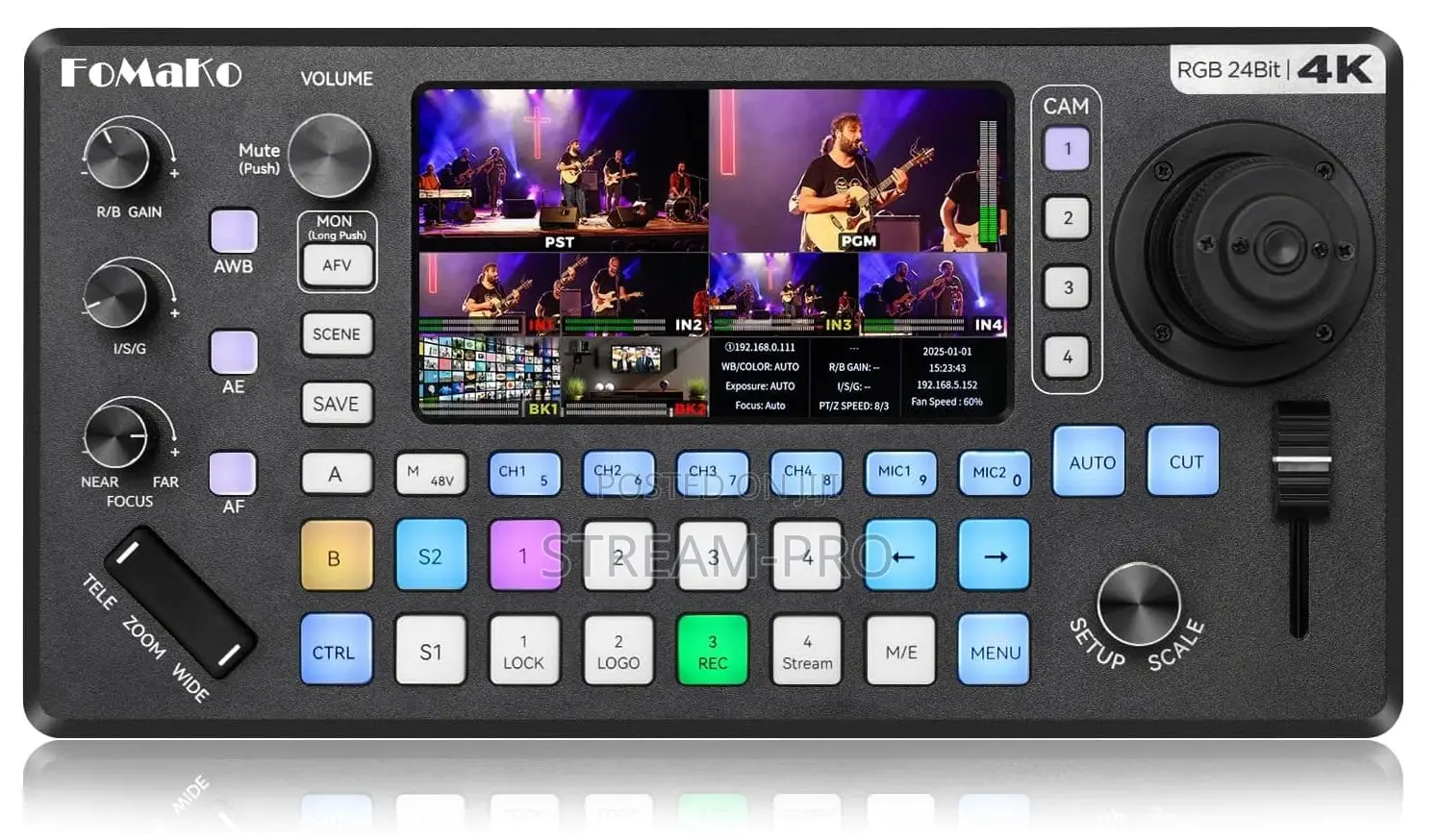 Fomako Kc800 Hdmi Multicamera Video Mixer/Switcher With 4d Joystick