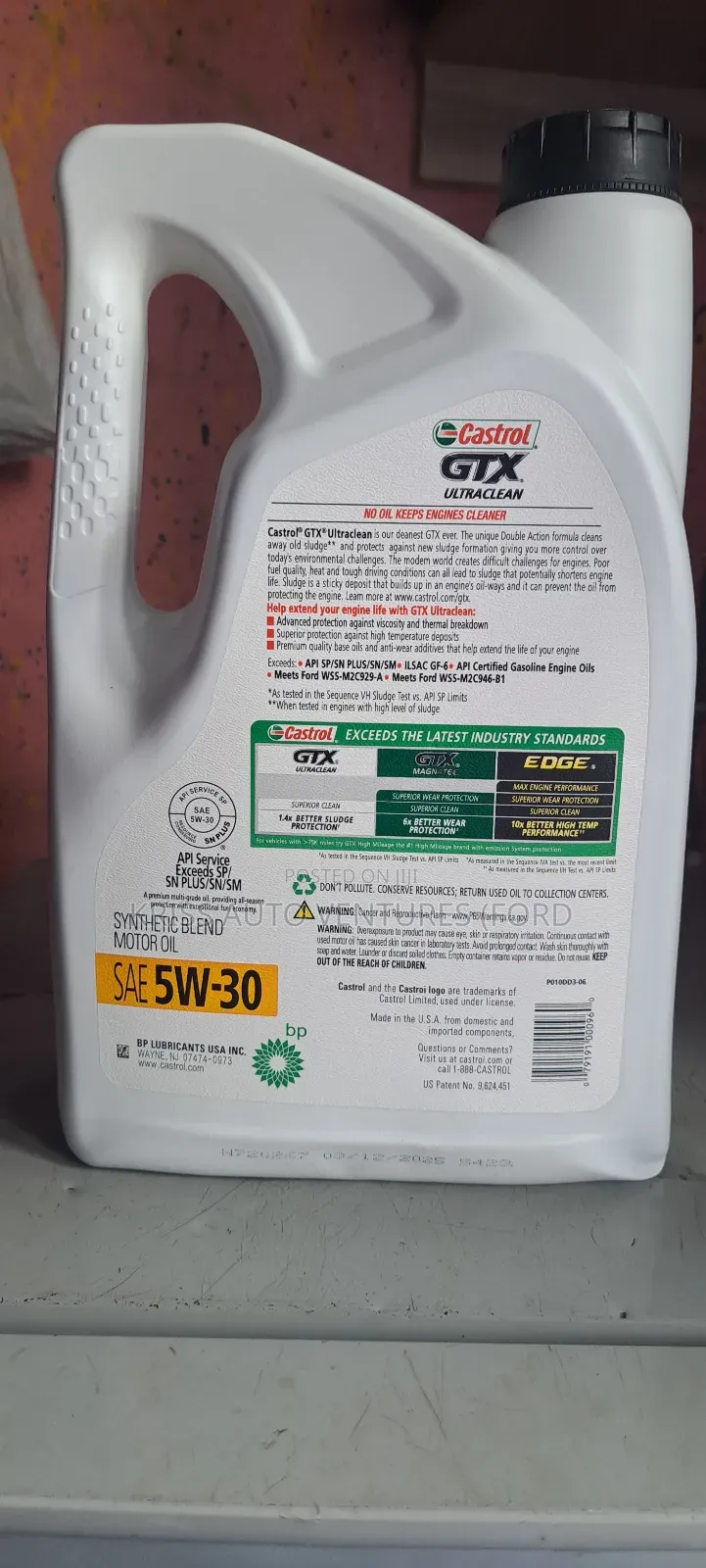 5litres Castrol GTX Ultraclean Motor Oil